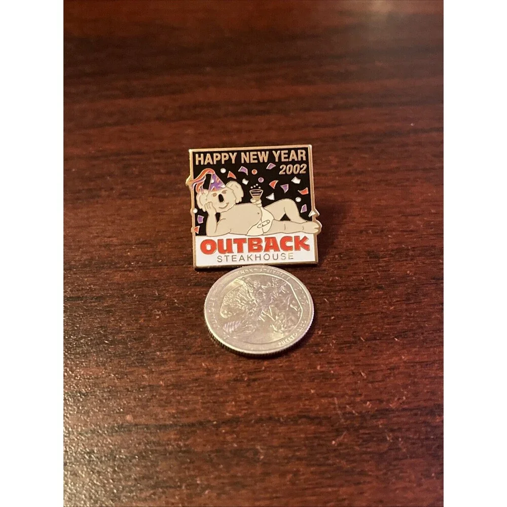 Outback Steakhouse Happy‎ New Year 2002 Koala Lapel Hat Pin